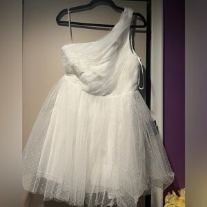 NWT Lulus White One Shoulder Dress